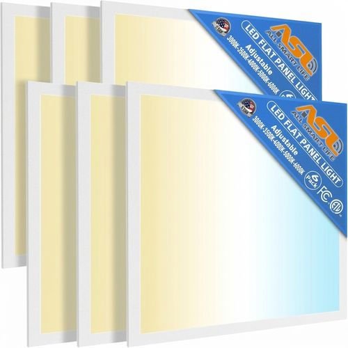 2x2 LED Backlit Panel, 0-10V Dimmable, 6-Pack
