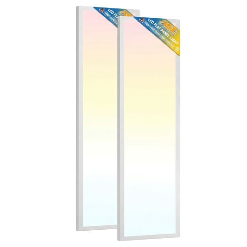 1x4 FT LED Flat Panel Light, Surface Mount, 2-Pack